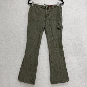 It Jeans Pants Womens Size 1 Green Cargo Cotton Y2K flare low rise ripstop